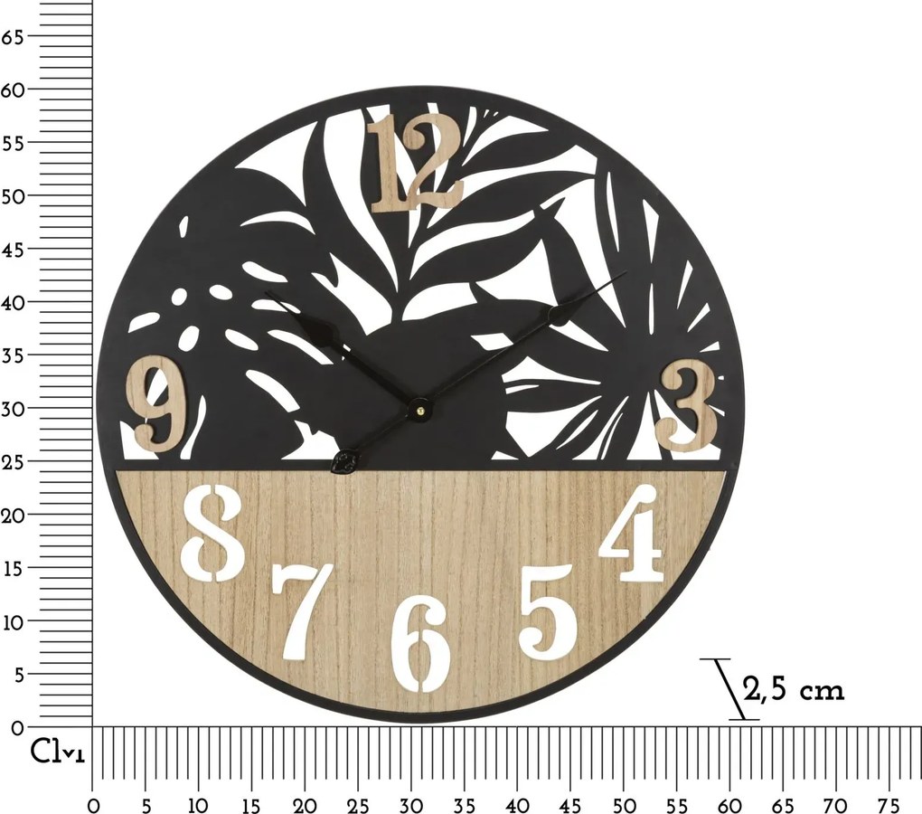 Nástenné hodiny Palm 60 cm hnedé/čierne