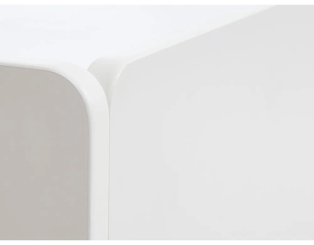 Biely TV stolík 160x55x45 cm Bera – Unique Furniture