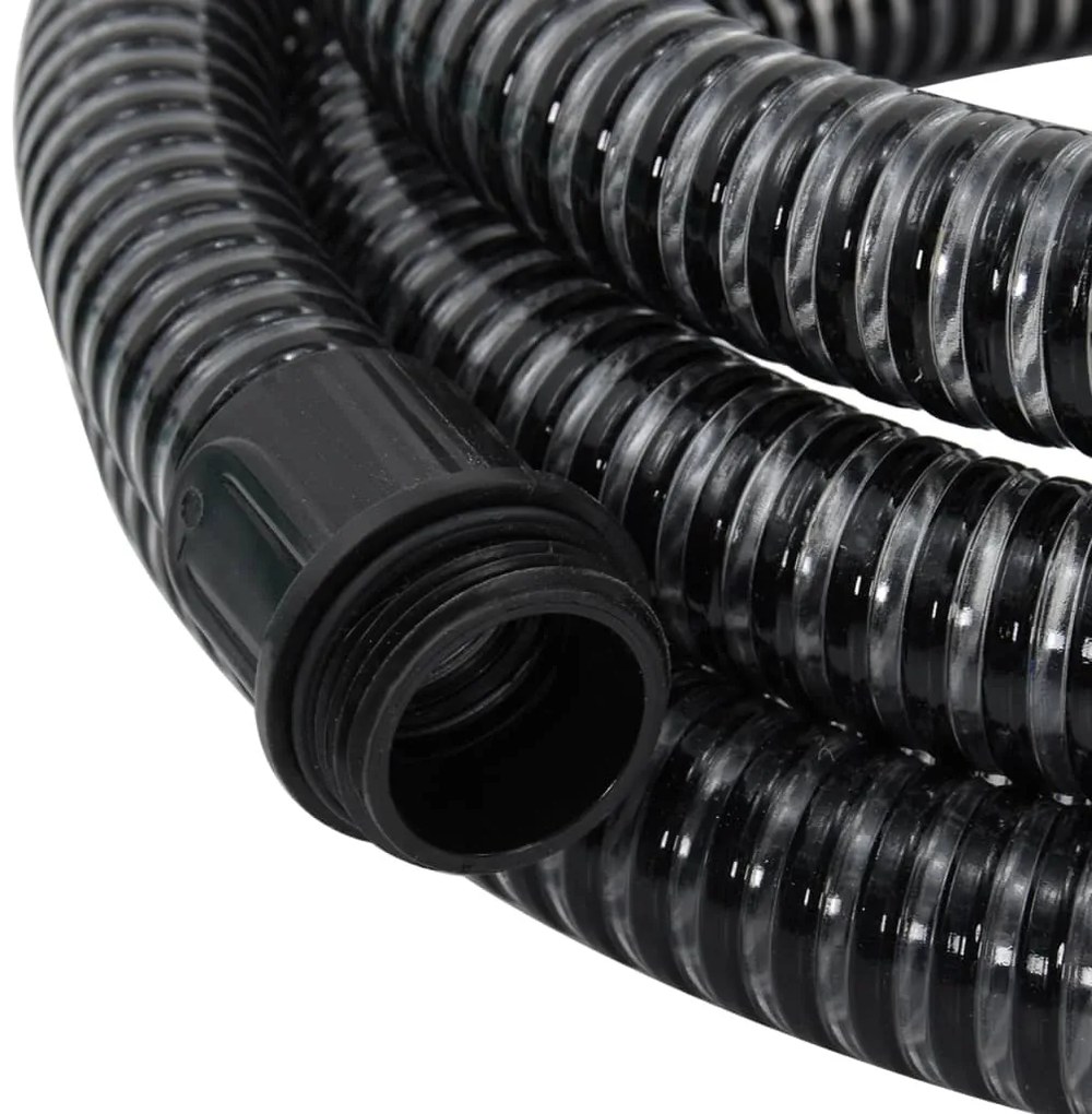 Odsávacia hadica s mosadznými spojkami, čierna 1,1" 5 m, PVC