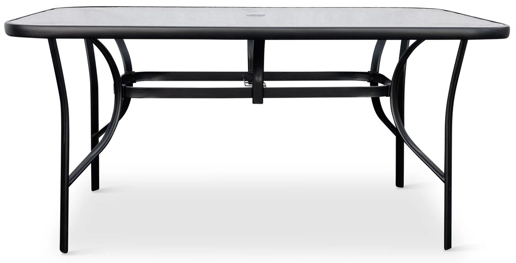 Noela Záhradný kovový stôl Klaudia - transparentná doska