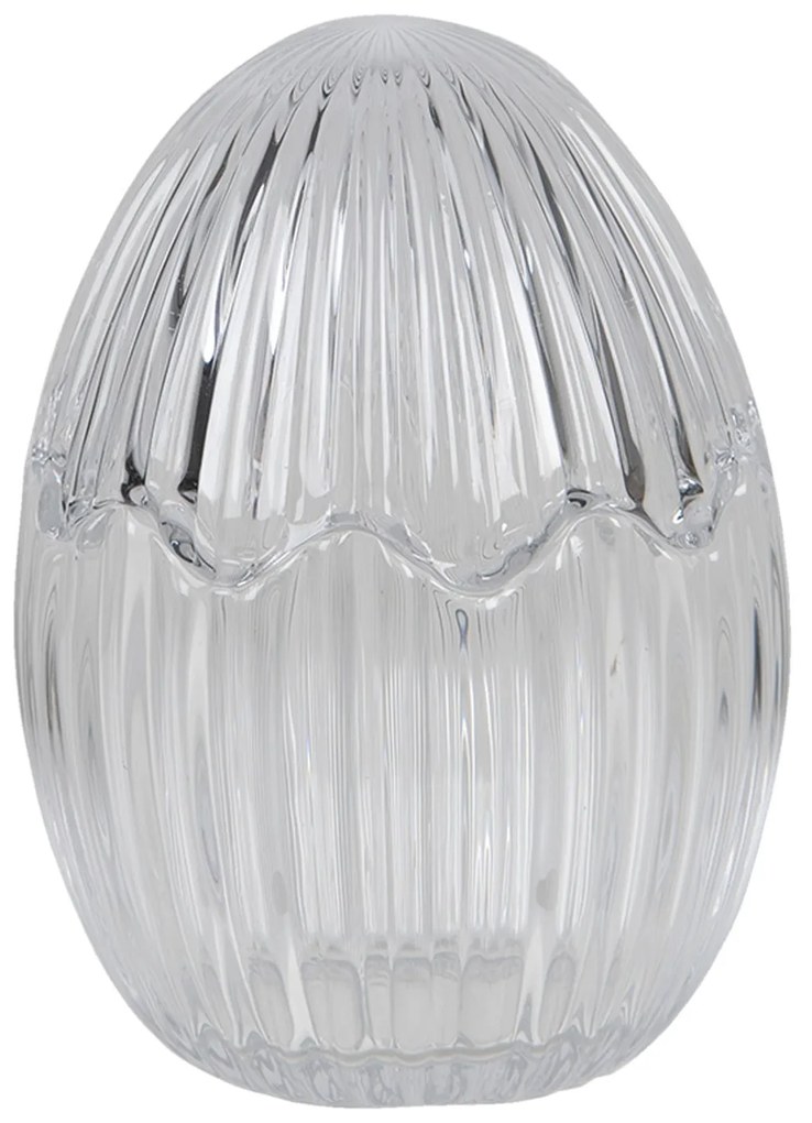 Sklenená dóza na cukríky v tvare vajíčka - Ø 9*12 cm