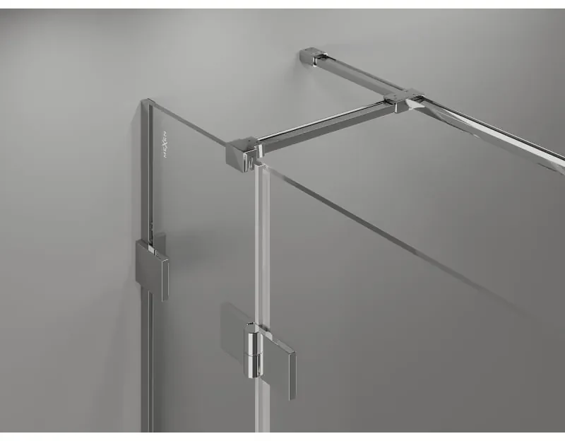 Mexen Lunar T, pravostranný výklopný sprchový kút 125 x 70 cm, 8mm číre sklo, chrómový profil, 834T-125-070-01-00-P