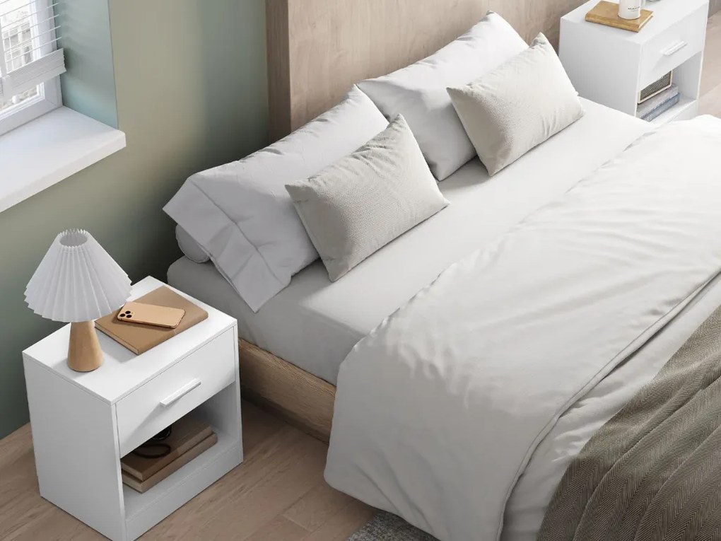 Nočné stolíky NOVERA sada 2 ks 39x28 cm, biele