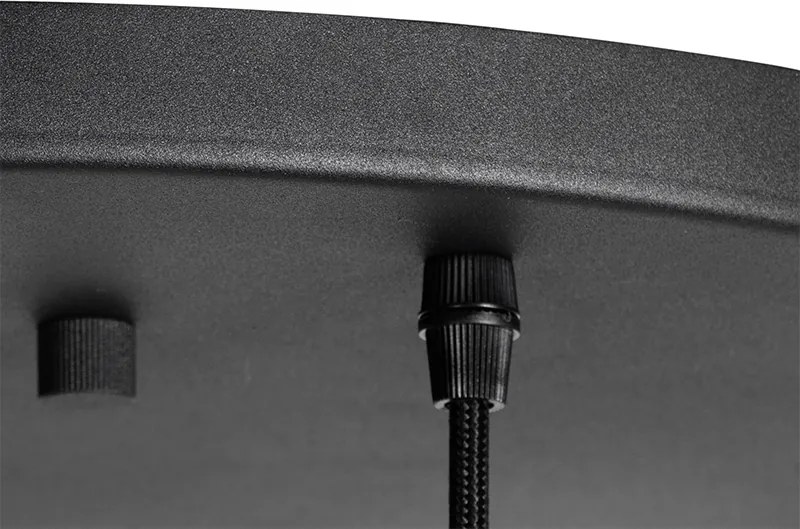 Inteligentné závesné svietidlo čierne so zlatým sklom 7-svetiel Vrátane 7 Wifi A60 - Pallon