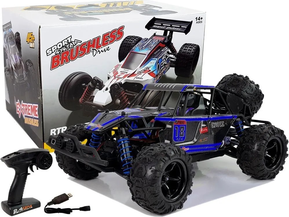 LEAN Toys Terénne auto Buggy na diaľkové ovládanie 1:18 Blue ENOZE 9303E 45 km/h