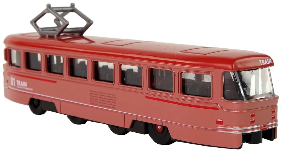 LEAN TOYS Kovový vlak, trecí pohon - červená