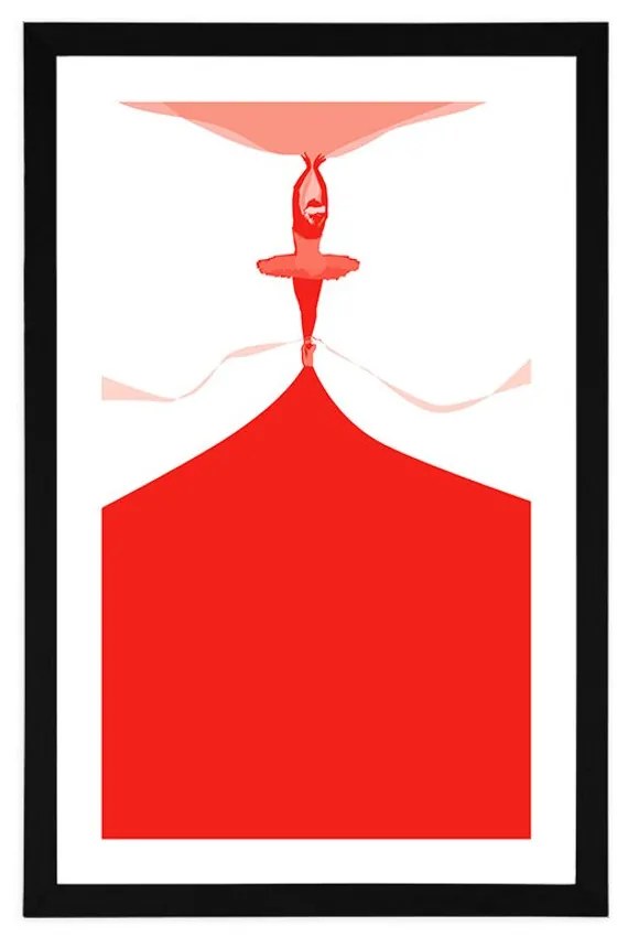 Plagát s paspartou baletné vystúpenie - 30x45 silver