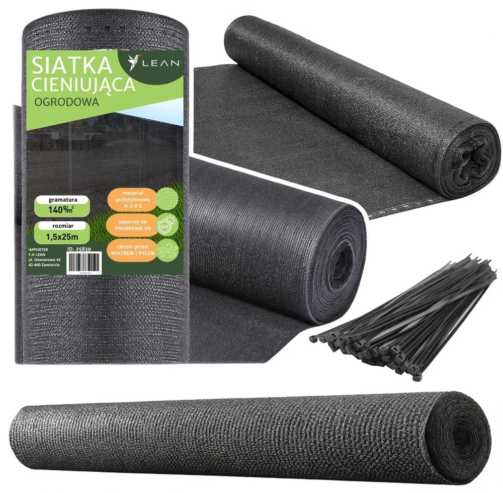 Lean Tieniaca maskovacia sieť 1,5 x 25m - sivá