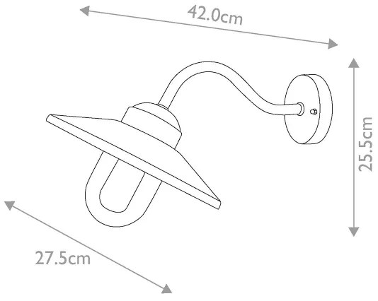 Elstead KLAMPENBORG-OXR- Vonkajšie svietidlo KLAMPENBORG 1xE27/60W/230V IP44 červené