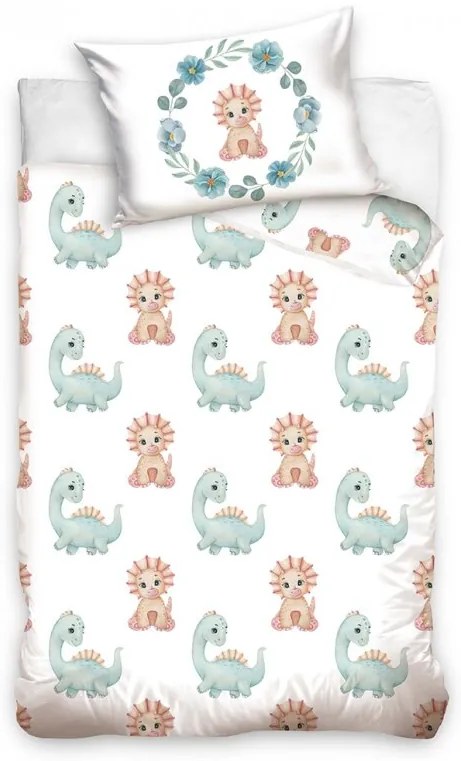 TipTrade Obliečky do postieľky 100x135 + 40x60 cm - Dobrú noc Dino