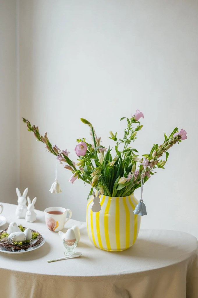 räder Závesná veľkonočná dekorácia White Rabbit / Gold Ears