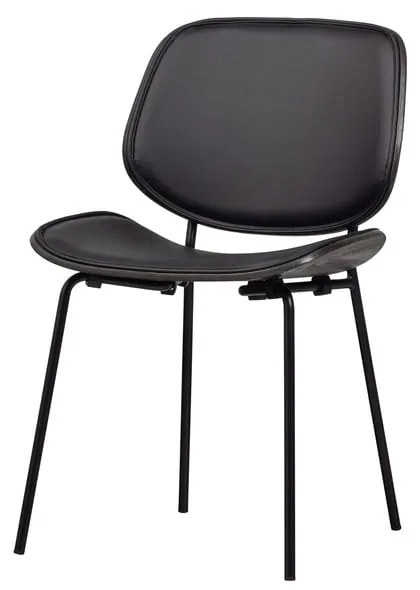 Čierne jedálenské stoličky v súprave 2 ks z imitácie kože Close In – WOOOD