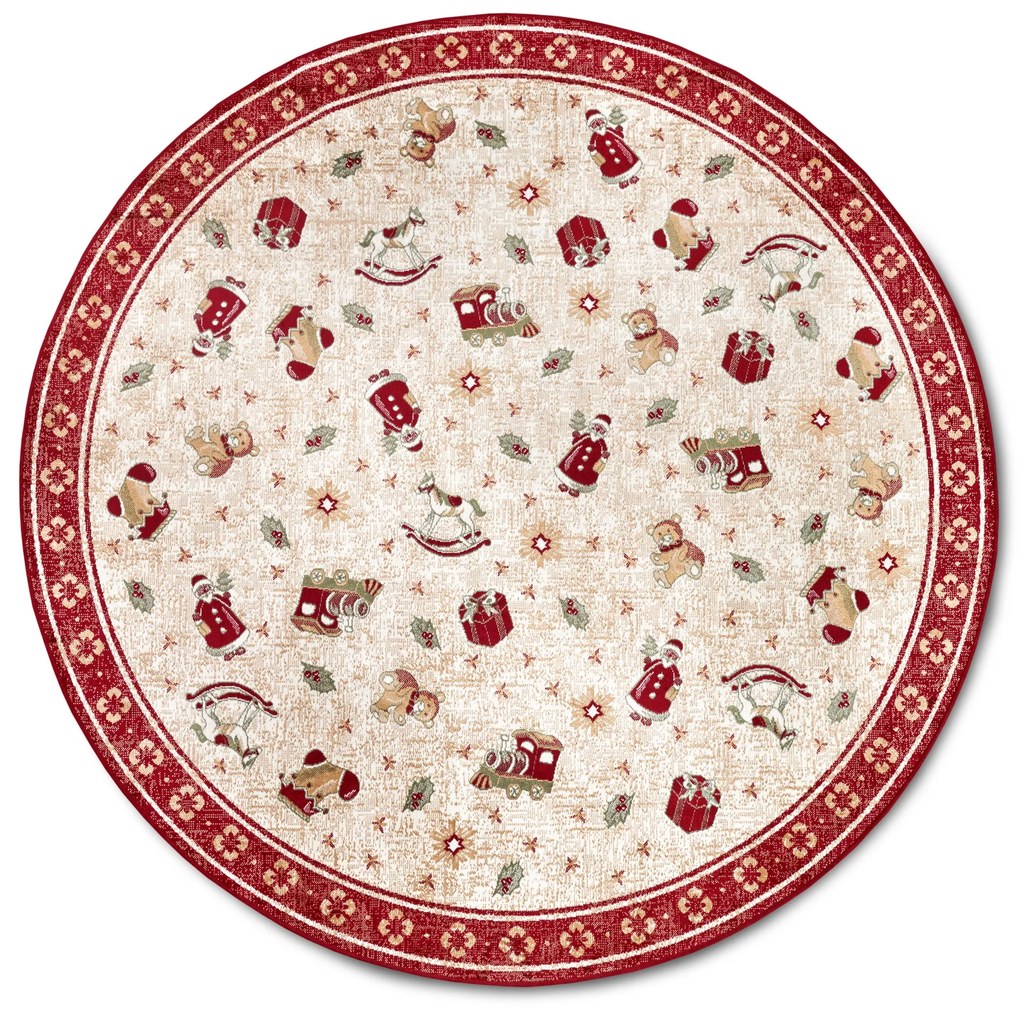 Villeroy & Boch Kusový koberec Toy's delight so strihaným vlasom 106217 Red, Multicolor kruh, 200x200 (priemer) kruh, červená, obývacia izba