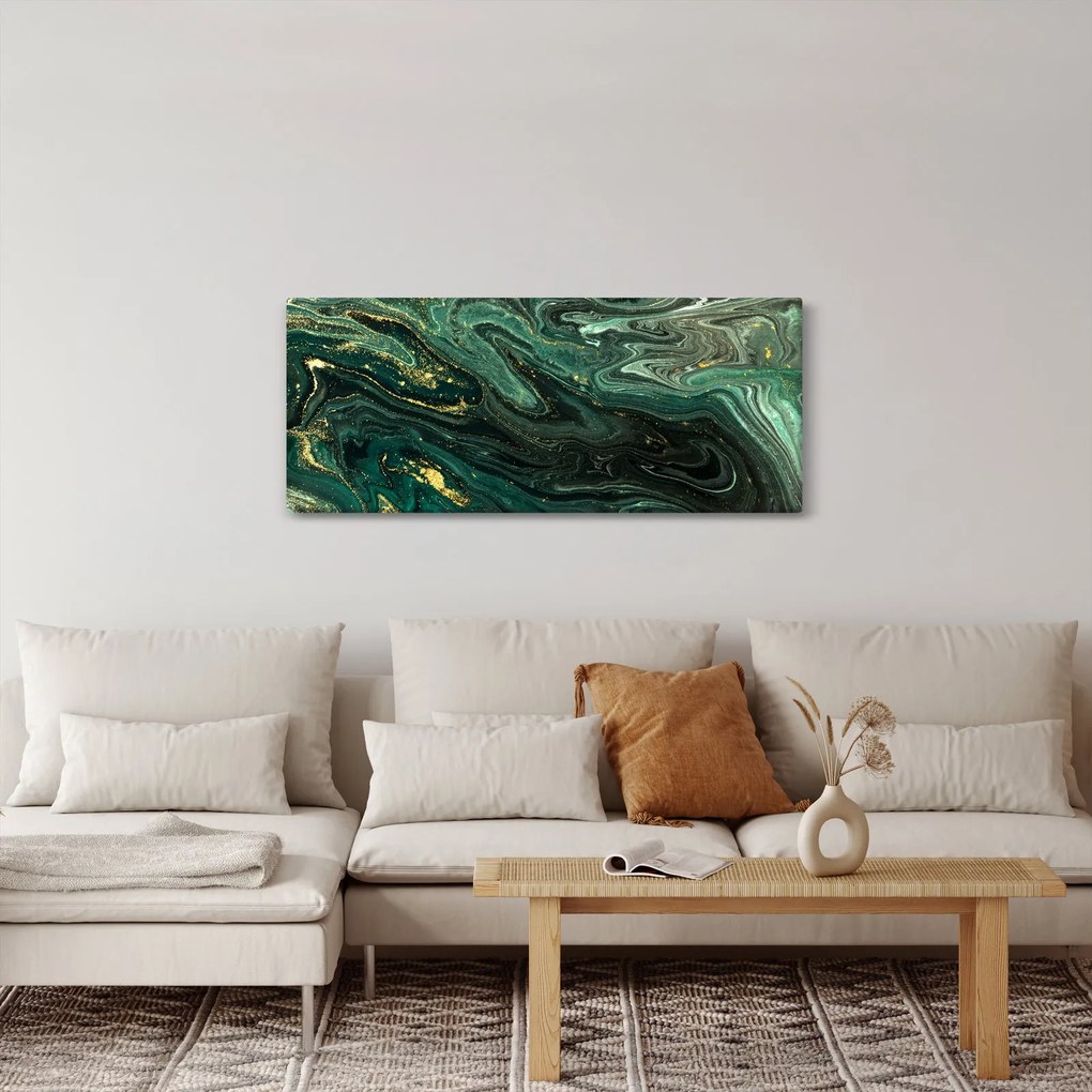 Obraz - Zelený mramor (120x50 cm)