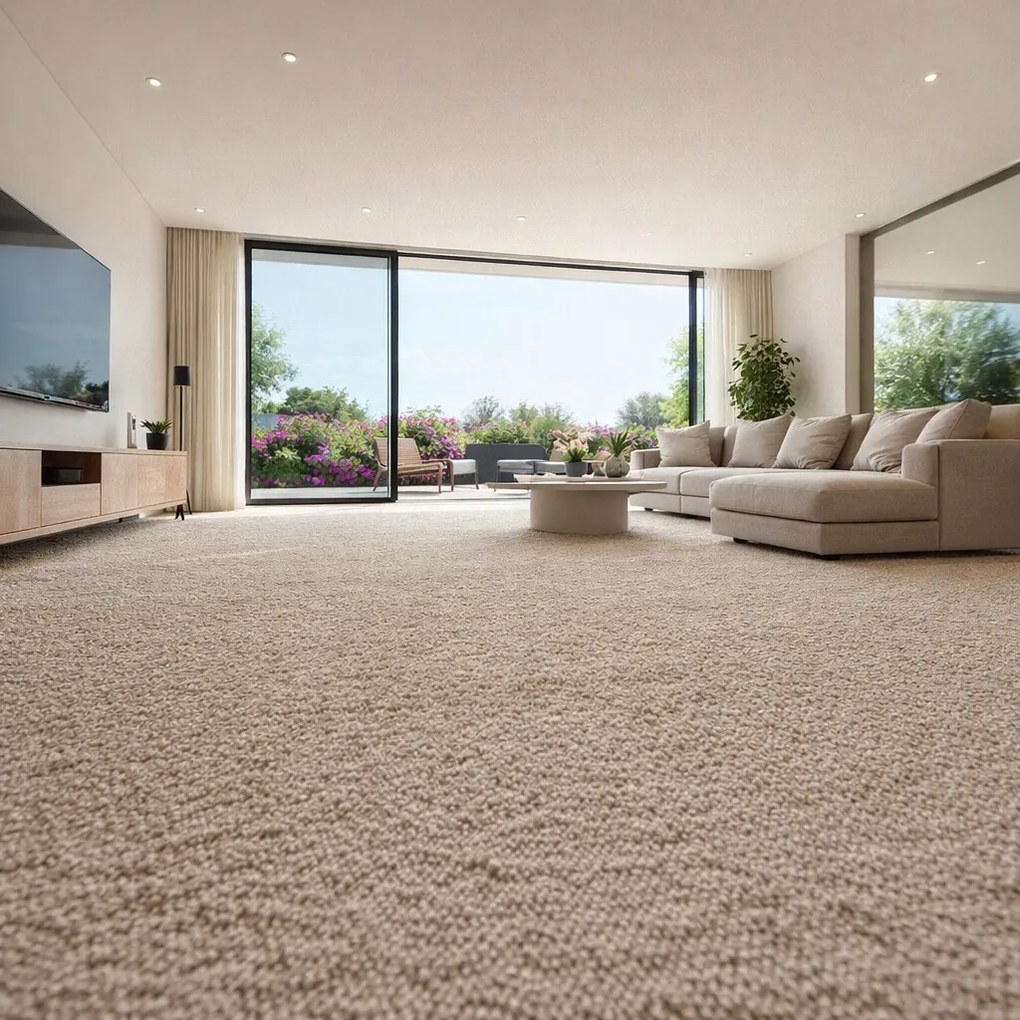 AKCIA: 👣🛡️150x300 cm Koberec metráž Rambo - Bet 70 - obšitý zo všetkých strán + protišmyková úprava, šíře, béžová, ab (mriežka), kuchyňa, Betap