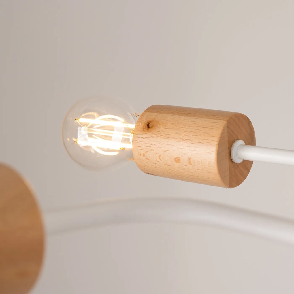 Stropné svietidlo Timbo 6, drevené telo svietidla, w