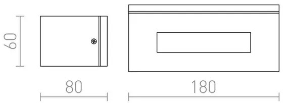 RED - Design Rendl-R10439 - Vonkajšie nástenné svietidlo WOOP 1xR7s/48W/230V IP54