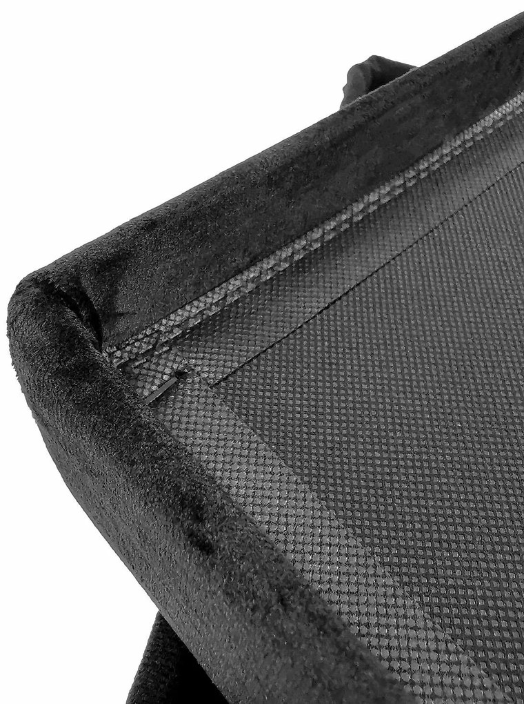 Skládací taburet s úložným prostorem PERFECT 30x30 cm černý