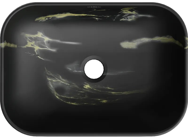 Mexen Rita, umývadlo na dosku 455x325x135 mm, čierna-imitácia čierneho kameňa, 21084588