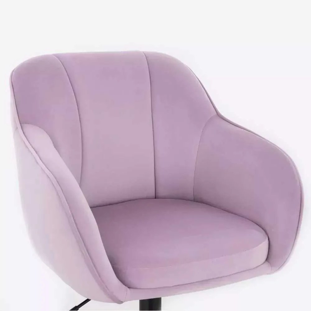 LuxuryForm DESIGN Stolička AVOLA VELUR na čiernom tanieri - levanduľa