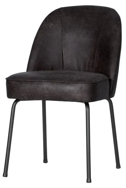 Čierne kožené jedálenské stoličky v súprave 2 ks Vogue – WOOOD