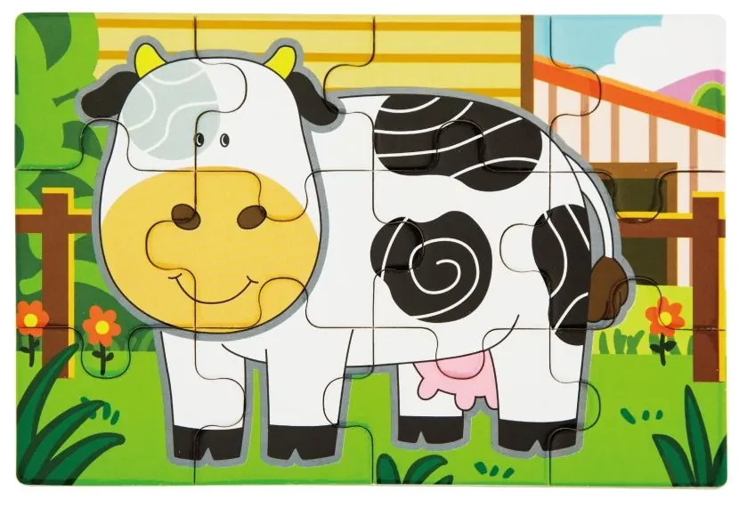 Viga drevené puzzle - farma