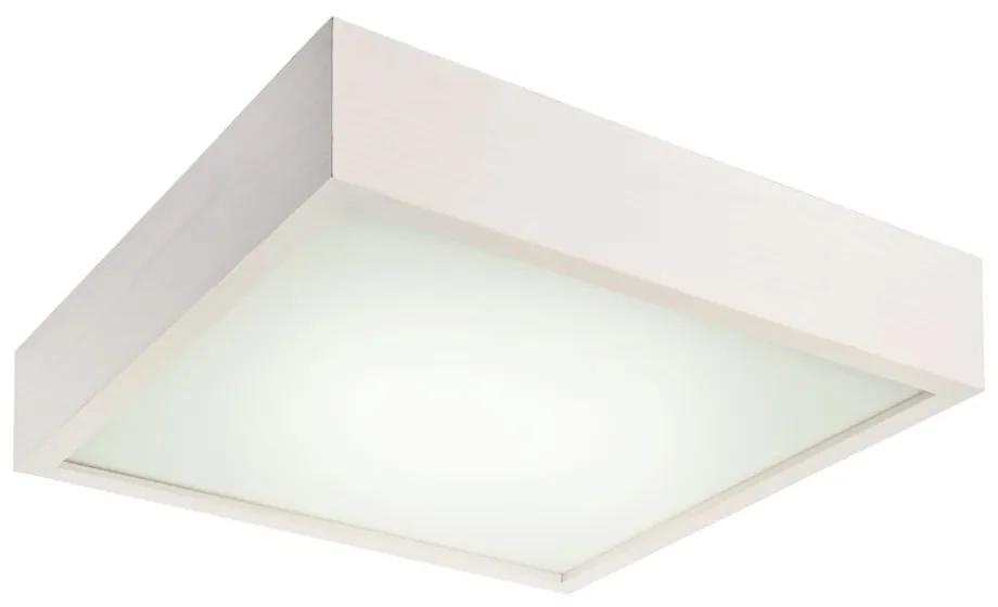 Biele štvorcové stropné svietidlo Lamkur Plafond, 37,5 x 37,5 cm