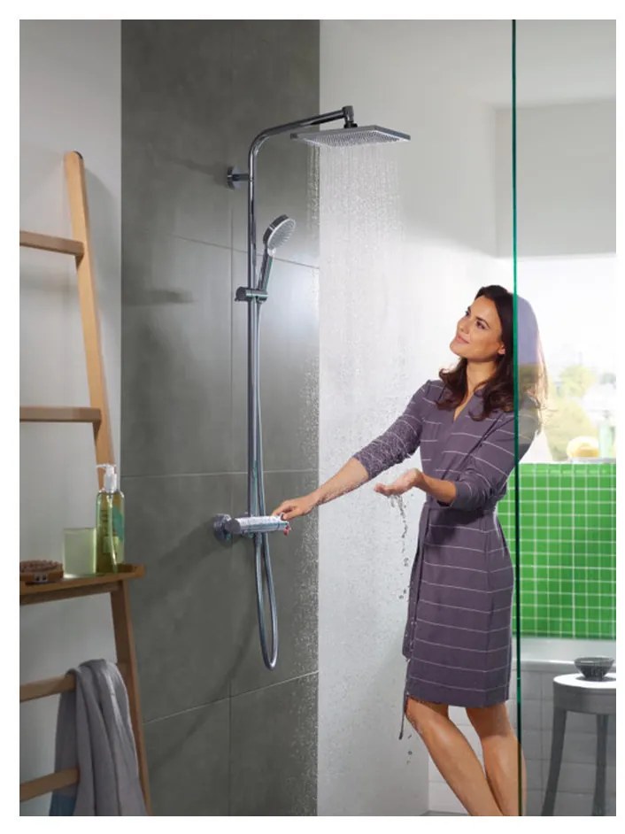 Hansgrohe Crometta E, showerpipe 240 1jet EcoSmart 9 l/min s termostatom, chróm, HAN-27281000