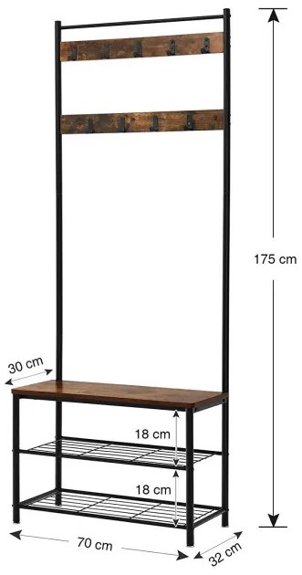 Vešiakový stojan s botníkom - HSR41BX