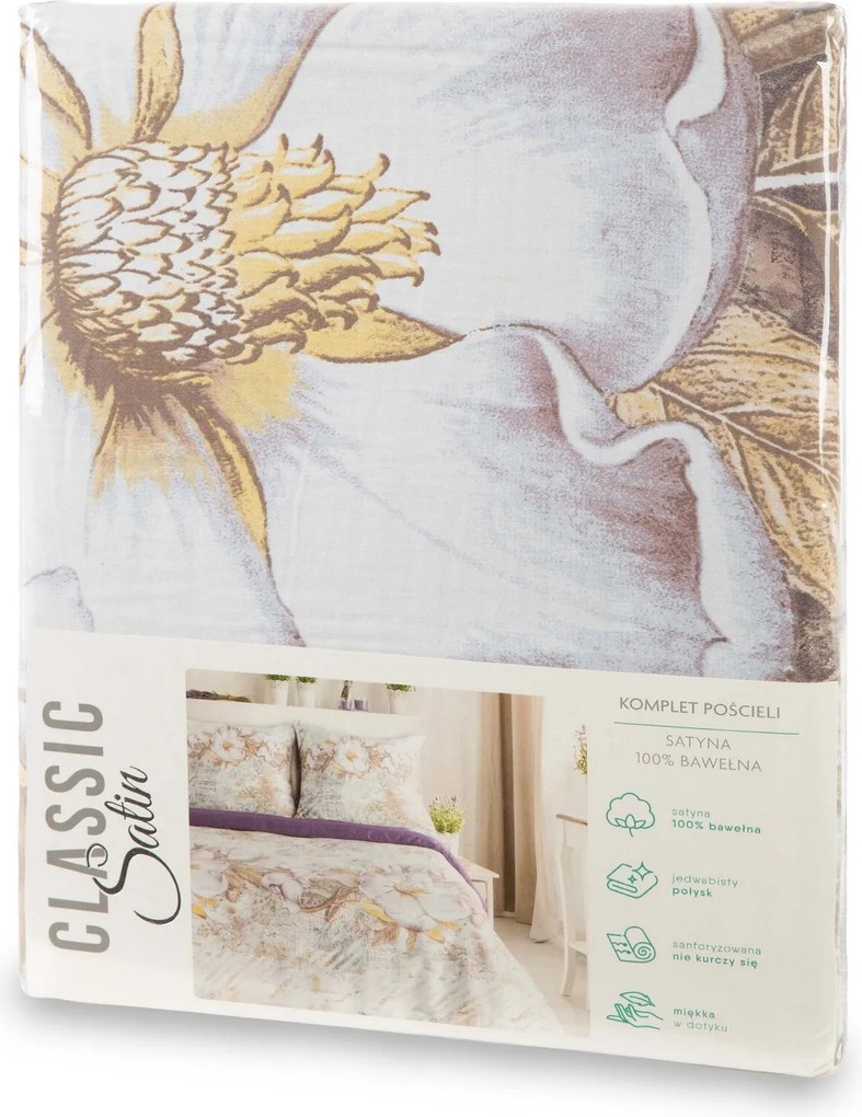 SATÉNOVÉ OBLIEČKY SPRING26 140X200 CM, 1KS 70X80 CM VZOROVANÉ