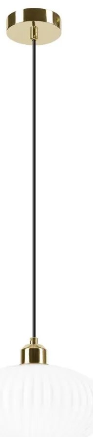 Luster na lanku HARMA 1xE27/15W/230V pr. 25 cm biela/zlatá