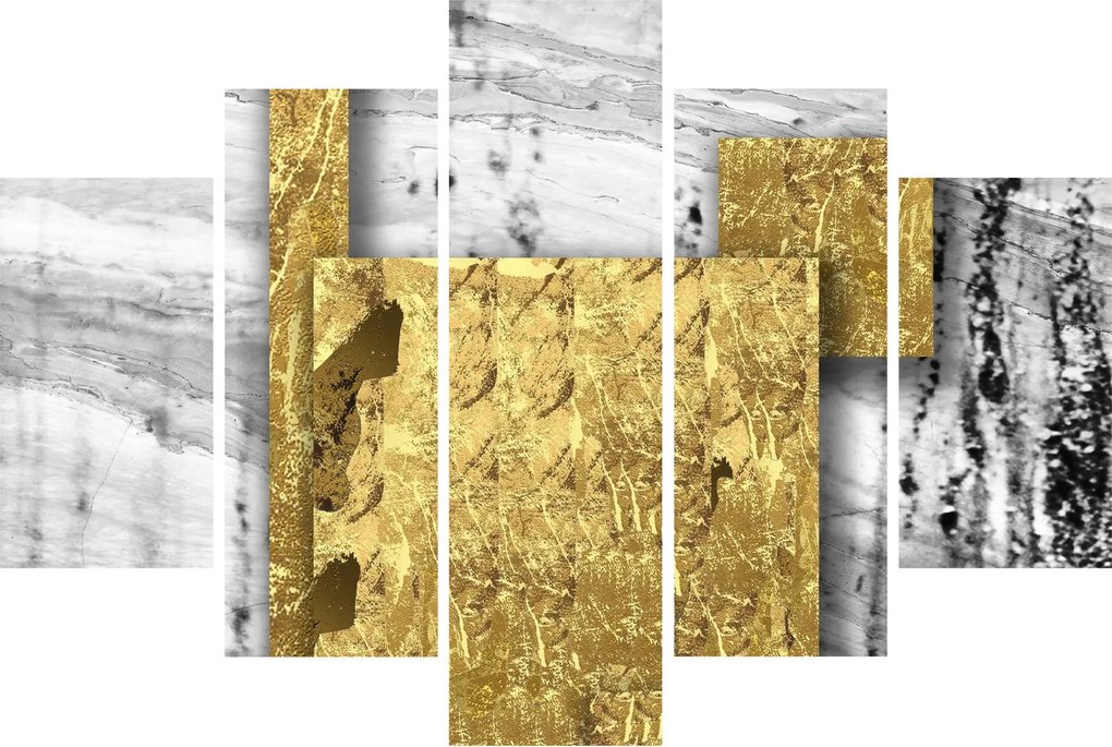Obraz - Zlaté štvorce N⁰1 (150x105 cm)