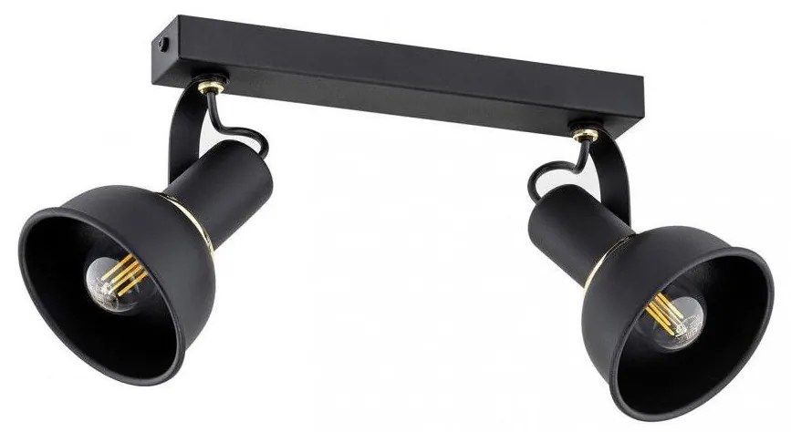 Argon 7037 - Bodové svietidlo TWIST 2xE14/7W/230V čierna/zlatá