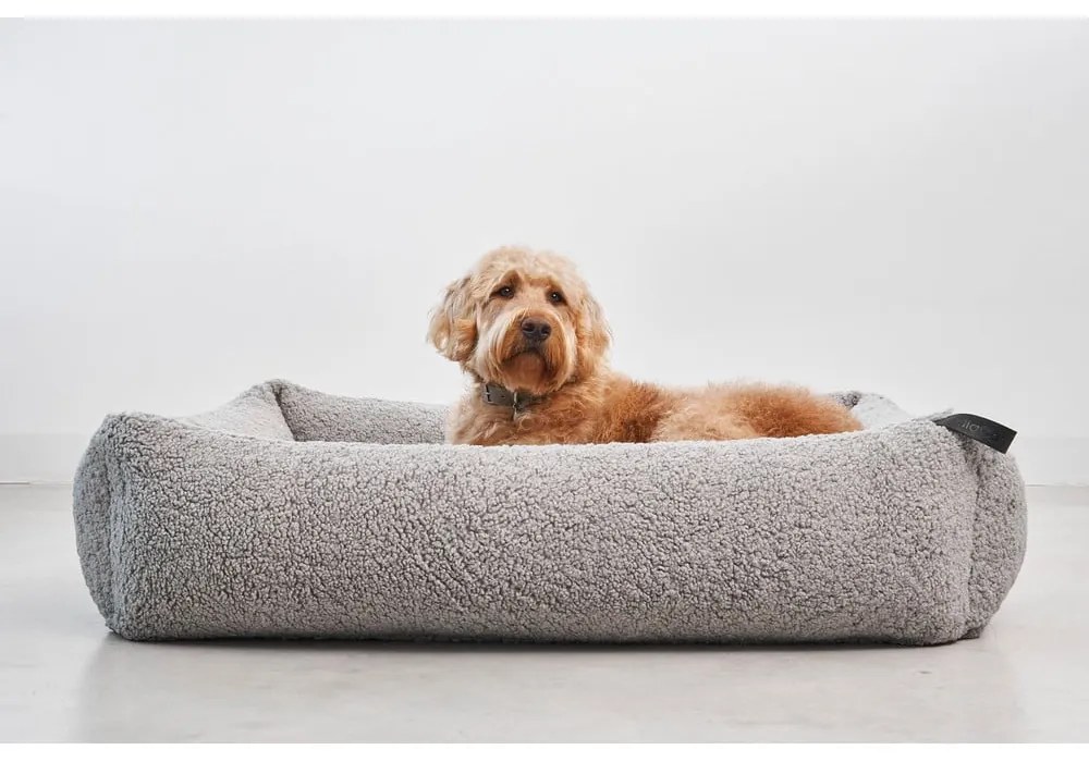 Sivý pelech pre psa z materiálu buklé 71x91 cm Senso Pebble M – MiaCara