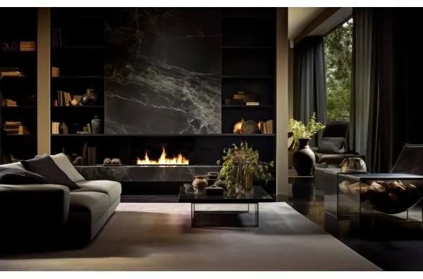 InFire - Vstavaný BIO krb 7,5x100 cm 6kW čierna