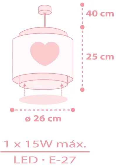 Dalber 76012S - Detský luster BABY DREAMS 1xE27/15W/230V ružová