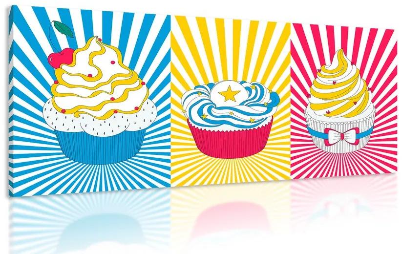 Obraz pop art cupcakes Varianta: 100x50