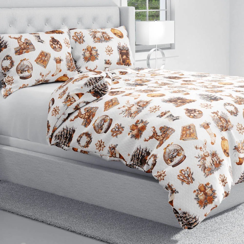 Biante Bavlnené posteľné obliečky Sandra SA-543 Vianočná atmosféra Jednolôžko 140x200 a 70x90 cm