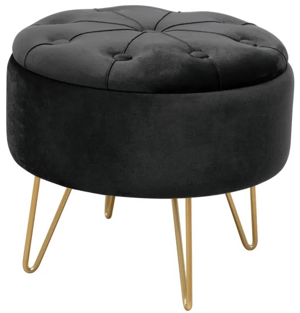 Úložná taburetka CARO čierna