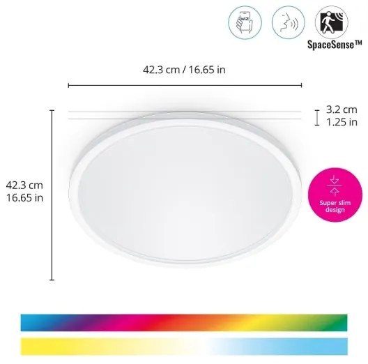 WiZ - LED RGB Stmievateľné stropné svietidlo SUPERSLIM LED/22W/230V Wi-Fi biela