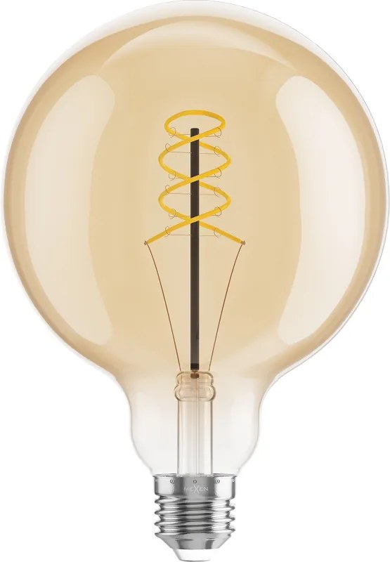Mexen Vintis, LED žiarovka špirála E27, G125, 8W, Teplá - 2200K, 600 lm, jantárová - L168-E27-0822-50