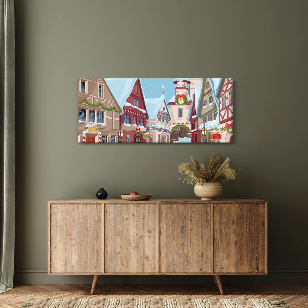 Obraz - Zimná ulička (120x50 cm)