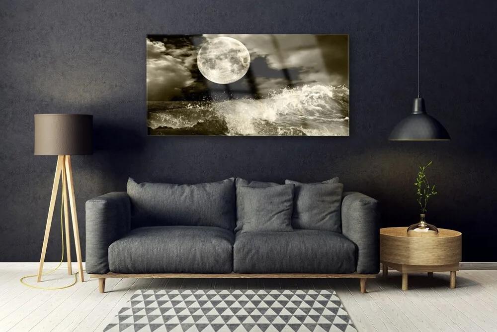 Obraz na akrylátovom skle Noc mesiac príroda 120x60 cm