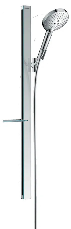 Hansgrohe Raindance Select S, sprchová súprava 120 3jet EcoSmart 9 l/min so sprchovou tyčou 900 mm a poličkou, chrómová, HAN-27649000