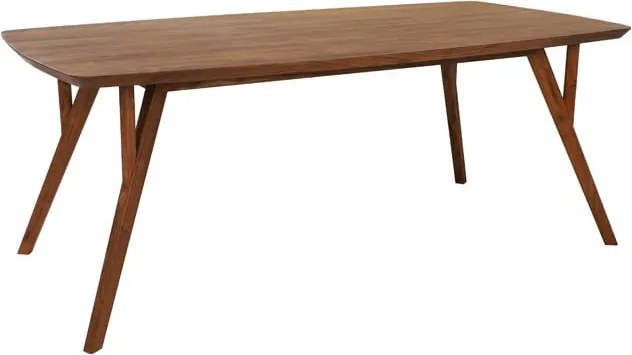 Hnedý jedálenský stôl s doskou z akácie 100x200 cm Quenza – Light & Living