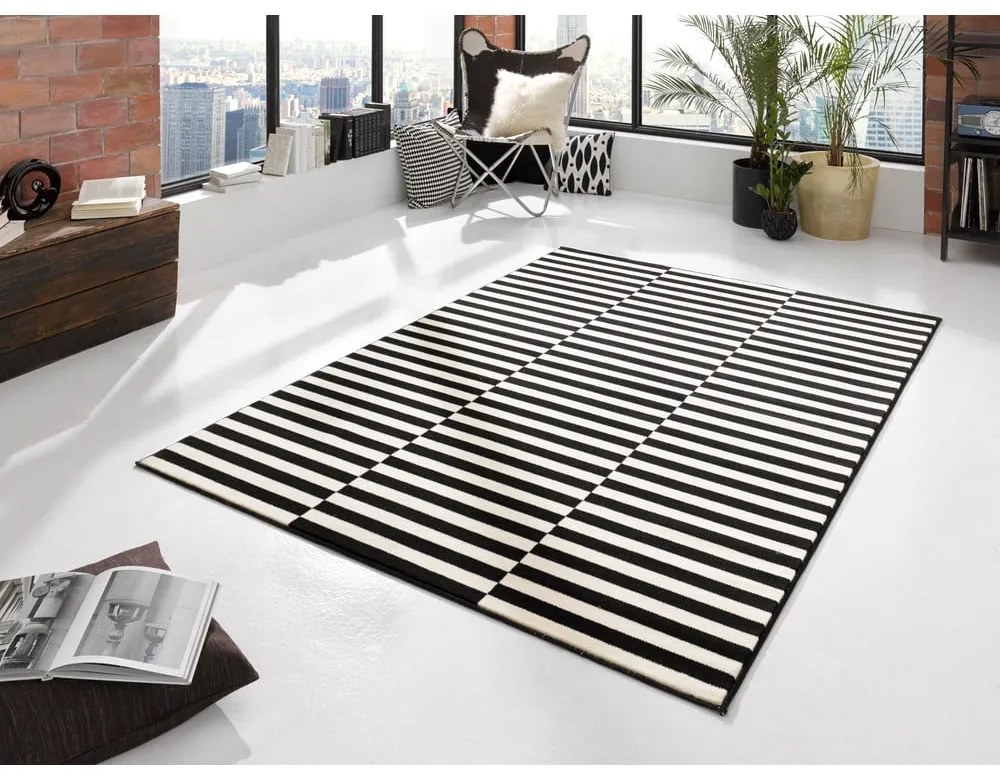 Čierny/krémovobiely koberec 80x200 cm Gloria – Hanse Home