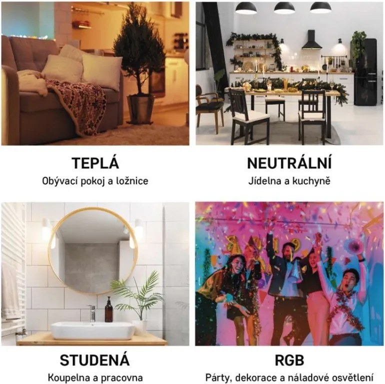 Inteligentná LED žiarovka GoSmart E14 4,8W 230V ZigBee RGB stmievateľná