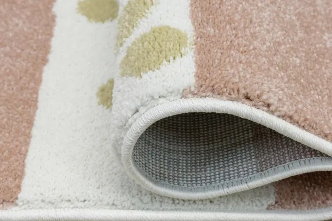 Koberec LIMA M044A krémový / ružový / zlatý polkruh