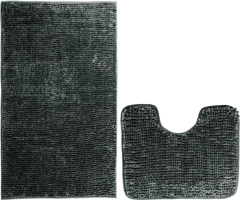 AmeliaHome Sada kúpeľňových predložiek Bati čierna, 2 ks 50 x 80 cm, 40 x 50 cm