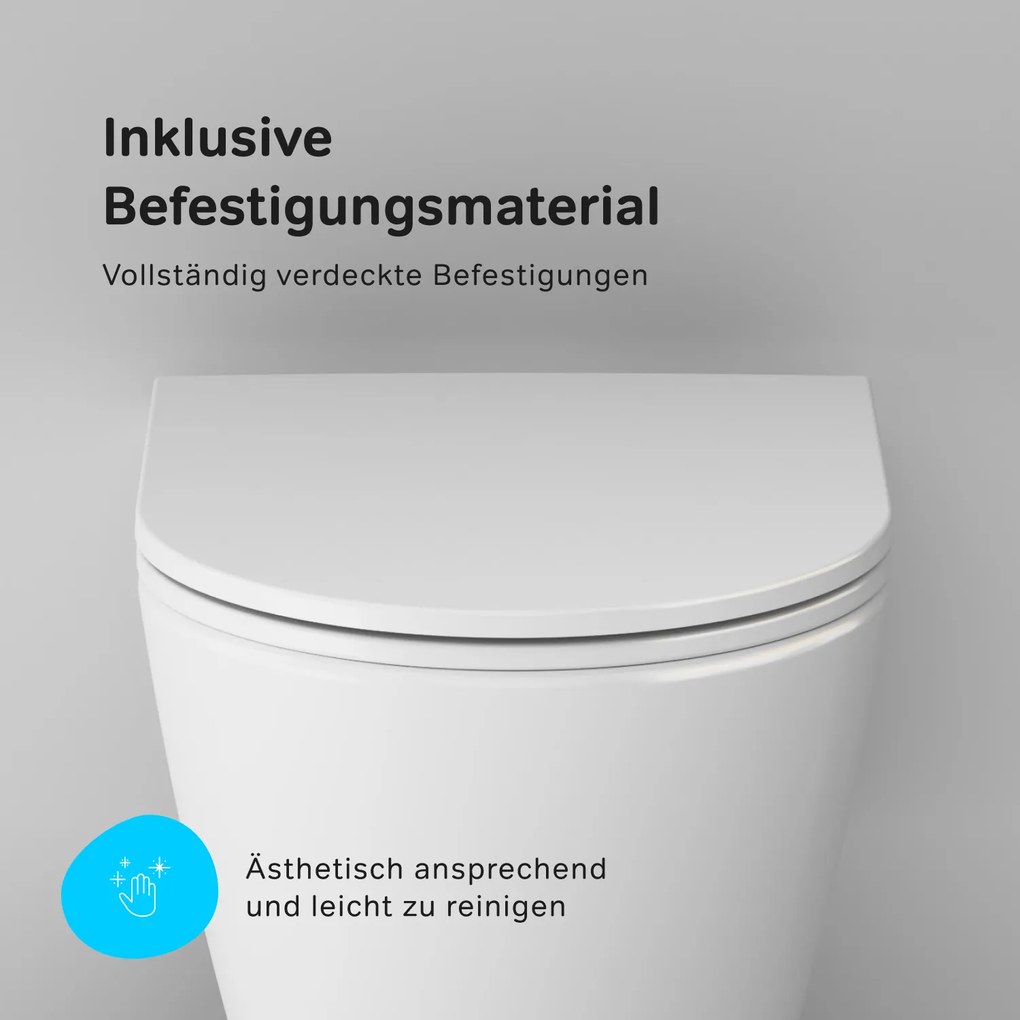 Toaletný set s inštaláciou AM.PM IIS90251.FA1700 bezokrajové, so sedadlom microlift, chróm mechanické tlačidlo na splachovanie